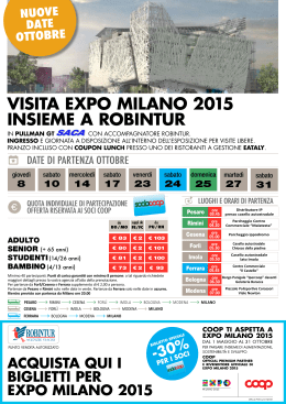 VISITA Expo MIlAno 2015 InSIEME A RoBInTUR