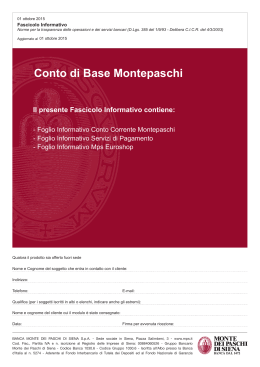 Conto di Base Montepaschi - Banca Monte dei Paschi di Siena S.p.A.