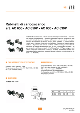 Rubinetti di carico/scarico art. AC 650 - AC 650P - AC 630