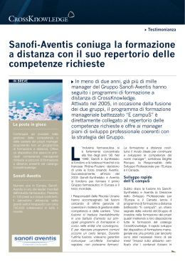 Sanofi-Aventis coniuga la formazione a distanza