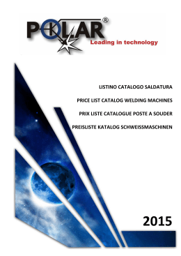 Catalogo saldatrici 2015 - Polar leading in technology