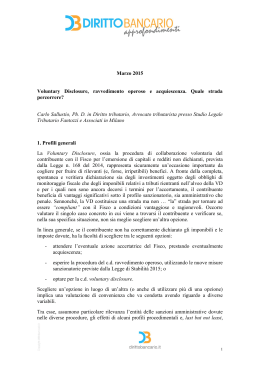 Sallustio C., Voluntary Disclosure, ravvedimento