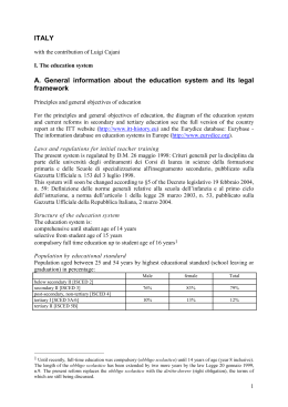 ITALY A. General information about the education system and its