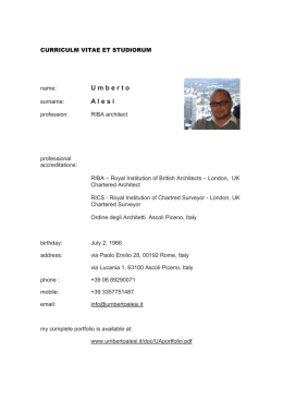 UAcurriculum img - Umberto Alesi architect