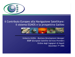 il Contributo Europeo alla Navigazione Satellitare