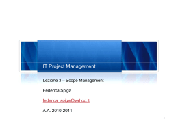 IT Project Management - Lezione 3 - Scope Management