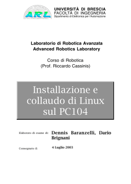 Installazione e collaudo di Linux sul PC104