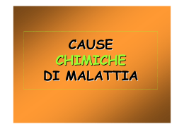 CAUSE CHIMICHE DI MALATTIA