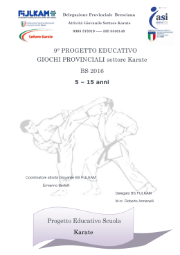 Progetto Educativo Scuola Karate 9° PROGETTO EDUCATIVO