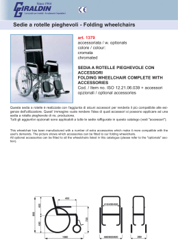 Sedie a rotelle pieghevoli - Folding wheelchairs