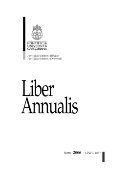 Pontificia Università Gregoriana - Liber Annualis 2005-2006