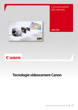Tecnologie videocamere Canon