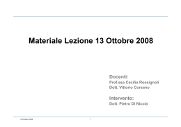 Lezione 13 Ottobre 2008 (pdf, it, 769 KB, 10/14/08)