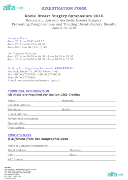 registration form - Rome Breast Surgery Symposium