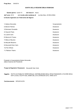 Delibera di Giunta Regionale n. 304 del 10/03/2014