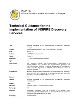 Technical Guidance for the implementation of INSPIRE