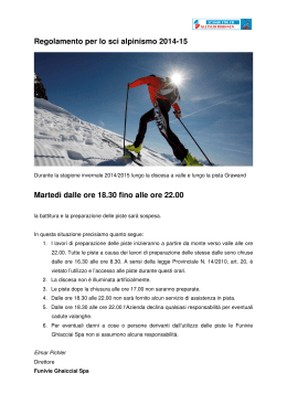 Regolamento per lo sci alpinismo 2014