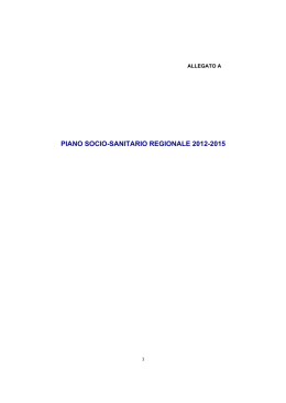 PIANO SOCIO-SANITARIO REGIONALE 2012-2015
