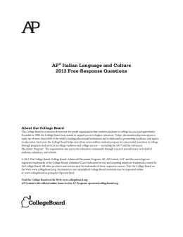 AP® Italian Language and Culture 2013 Free