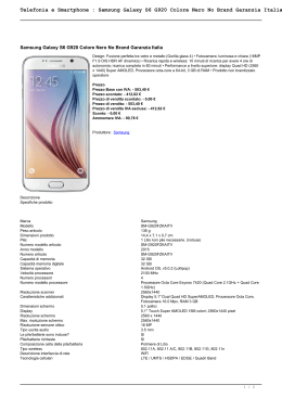 Telefonia e Smartphone : Samsung Galaxy S6 G920 Colore Nero