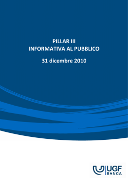Pillar III Informativa al pubblico 31 dicembre 2010
