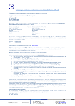 Istruzioni per l`emissione di fatture/note di credito a UCB Pharma SPA