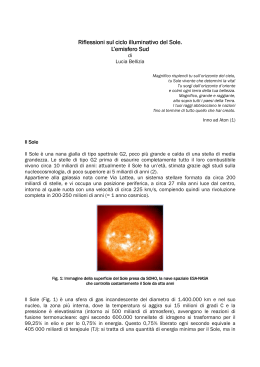 Riflessioni sul ciclo illuminativo del Sole. L`Emisfero