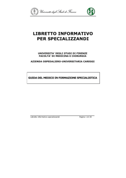 libretto informativo per specializzandi