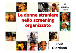 Le donne straniere nello screening organizzato (Livia Giordano