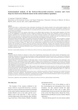 Syntaxonomical analysis of the Kobresio-Myosuroidis