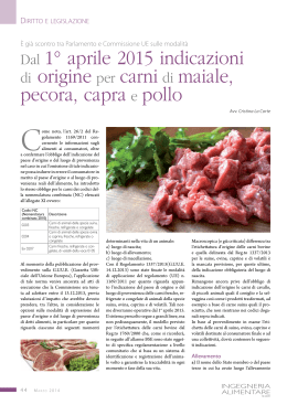 Dal 1° aprile 2015 indicazioni di origine per carni di maiale, pecora
