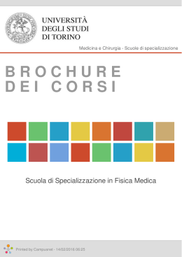 Brochure dei corsi  - Scuola di Specializzazione in Fisica Medica