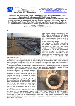 Relazione Soprintendenza per i Beni Archeologici dell`Emilia