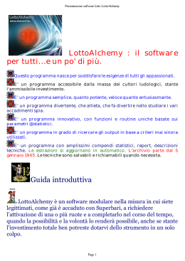 Introduzione LottoAlchemy