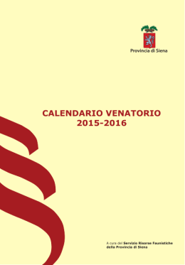 Calendario Venatorio della Provincia di Siena 2015/2016