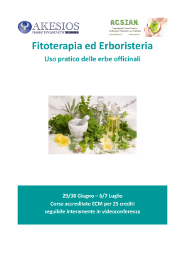 Fitoterapia ed Erboristeria