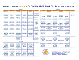 ORARIO LEZIONI 2015-16 COLOMBO SPORTING CLUB CLASS