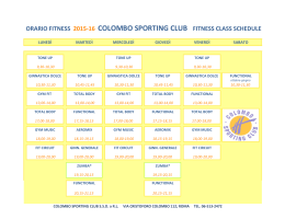 Orario Lezioni Fitness - Colombo Sporting Club