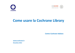 Come usare la Cochrane Library
