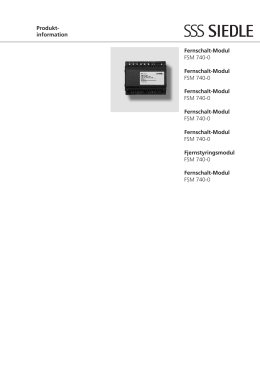 Produkt- information Fernschalt-Modul FSM 740-0