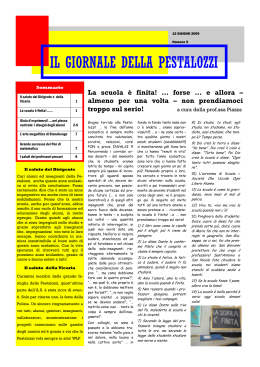 giornalino giugno2009 - Istituto Omnicomprensivo Pestalozzi