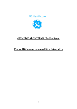 Codice Etico Integrativo GE Medical Systems Italia