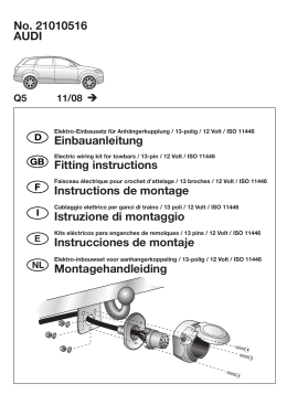 AUDI No. 21010516 Einbauanleitung Fitting instructions Instructions