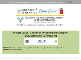 Cluster on Environmental Footprint and Sustainable Development