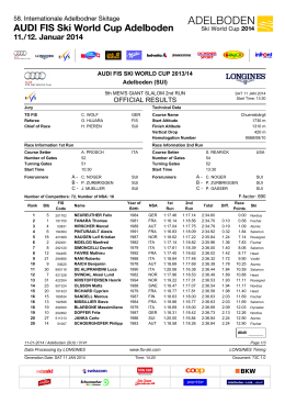 Official Results Run 2 - Audi FIS Ski World Cup Adelboden