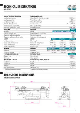TECHNICAL SPECIFICATIONS TRANSPORT