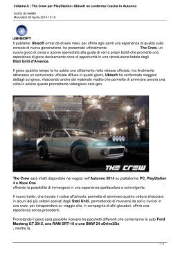 inGame.it | The Crew per PlayStation: Ubisoft ne conferma l`uscita in