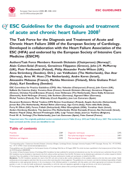 ESC Guidelines for the diagnosis and treatment of acute and chronic