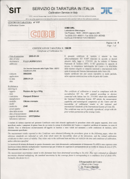 Certificato SIT 166-2009