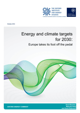 Energy and climate targets for 2030 – Europe takes its foot off the